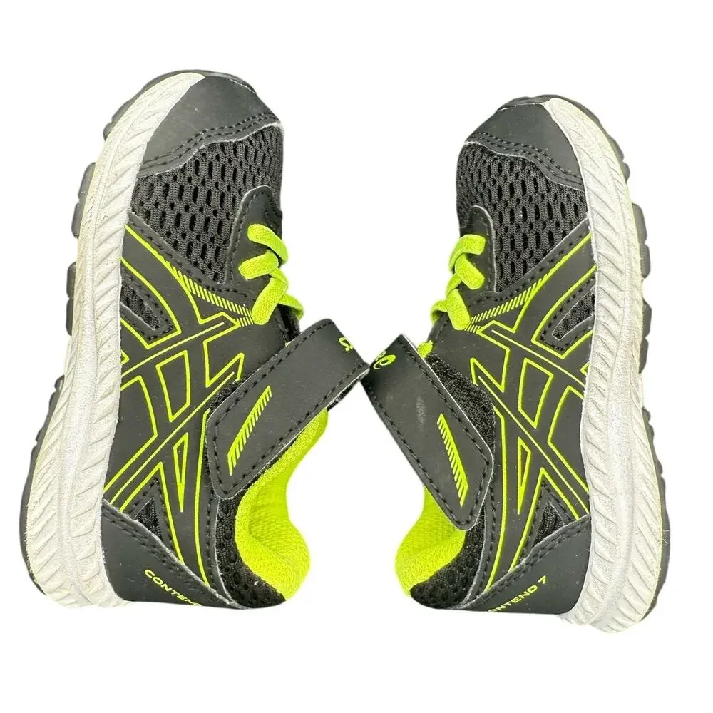 Asics Contend 7 Athletic Shoes 6 Black Lace Up Low Top Sneakers Infant Toddler